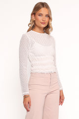 Riven Shirred Top - White