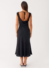 Role Model Maxi Dress - Black Polka Dot
