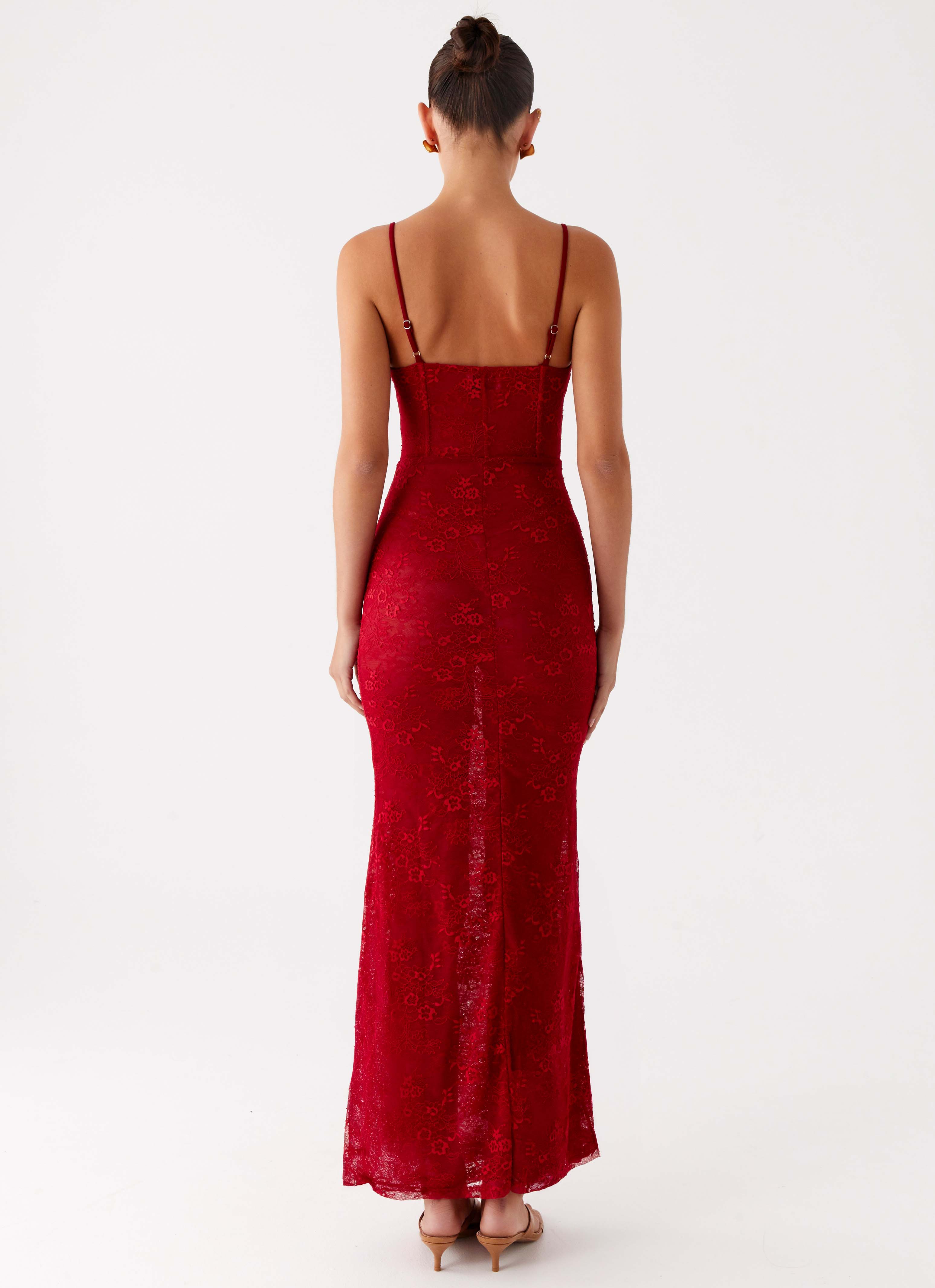 Rosa Corset Maxi Dress - Red