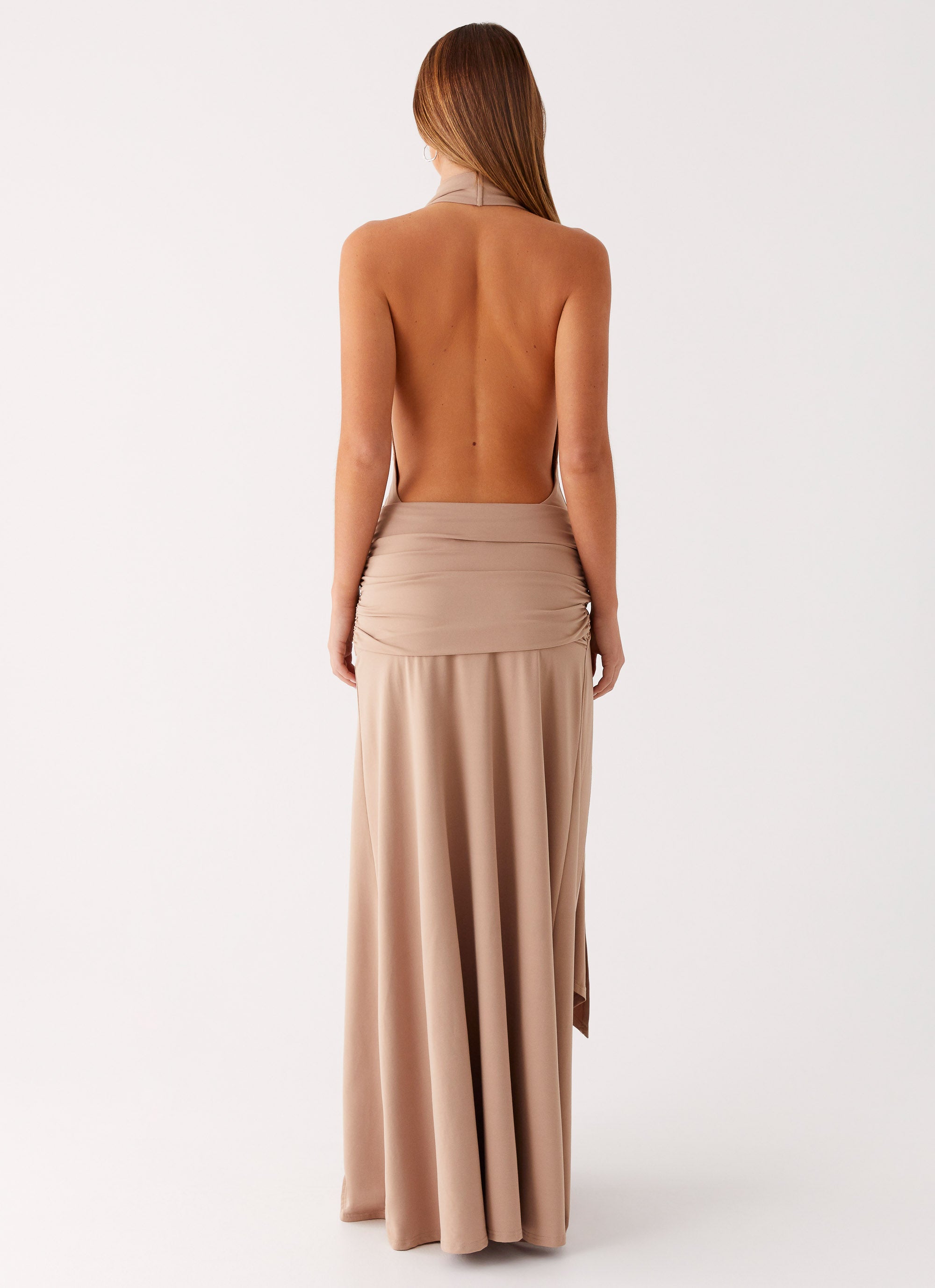 Rowan Ray Cowl Maxi Dress - Light Taupe