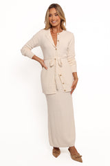 Charmelle Boucle Knit Cardigan Top - White