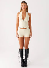 Roxy Halter Top - Muted Yellow