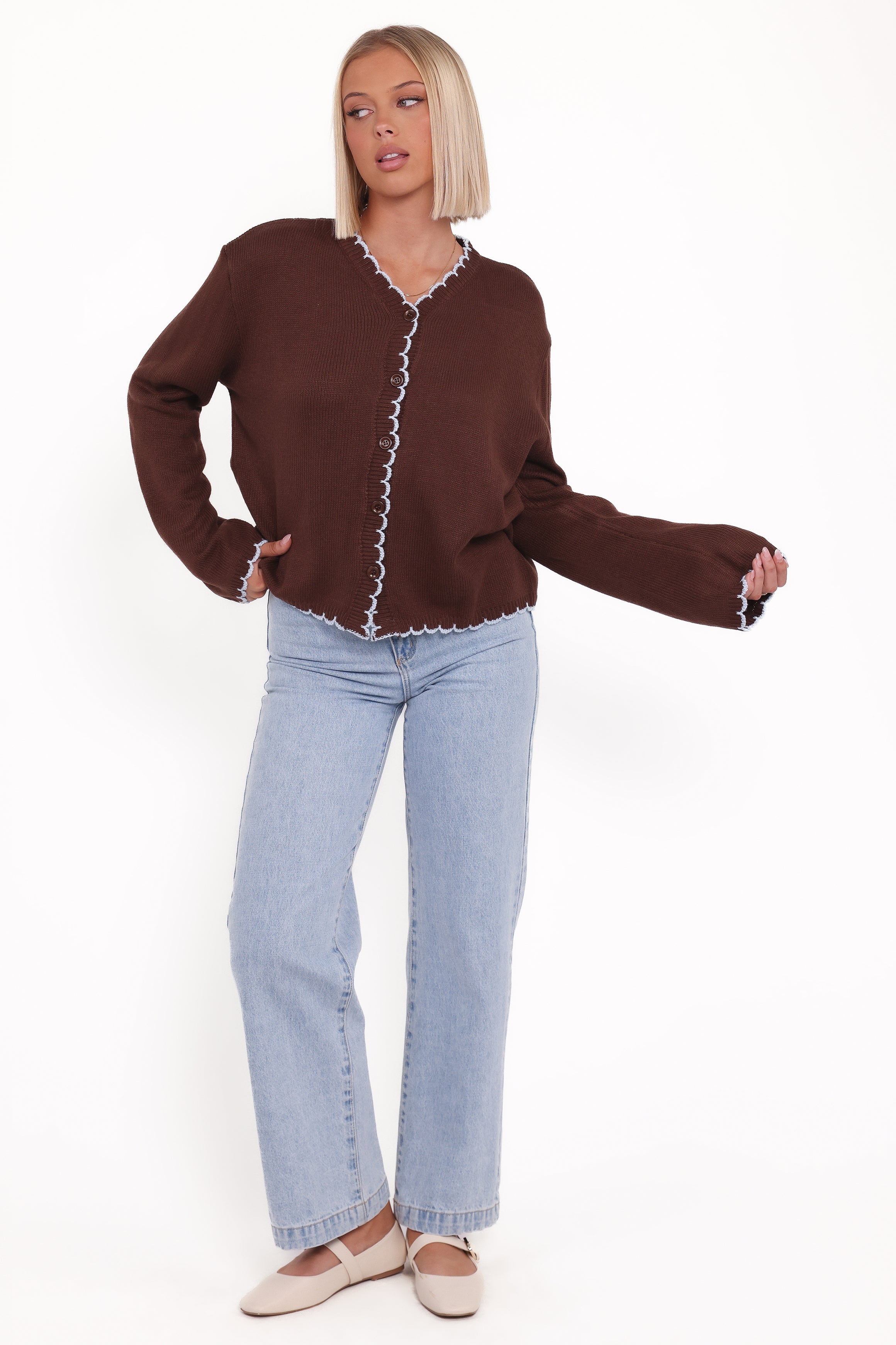 Ruby Knit Cardigan - Brown