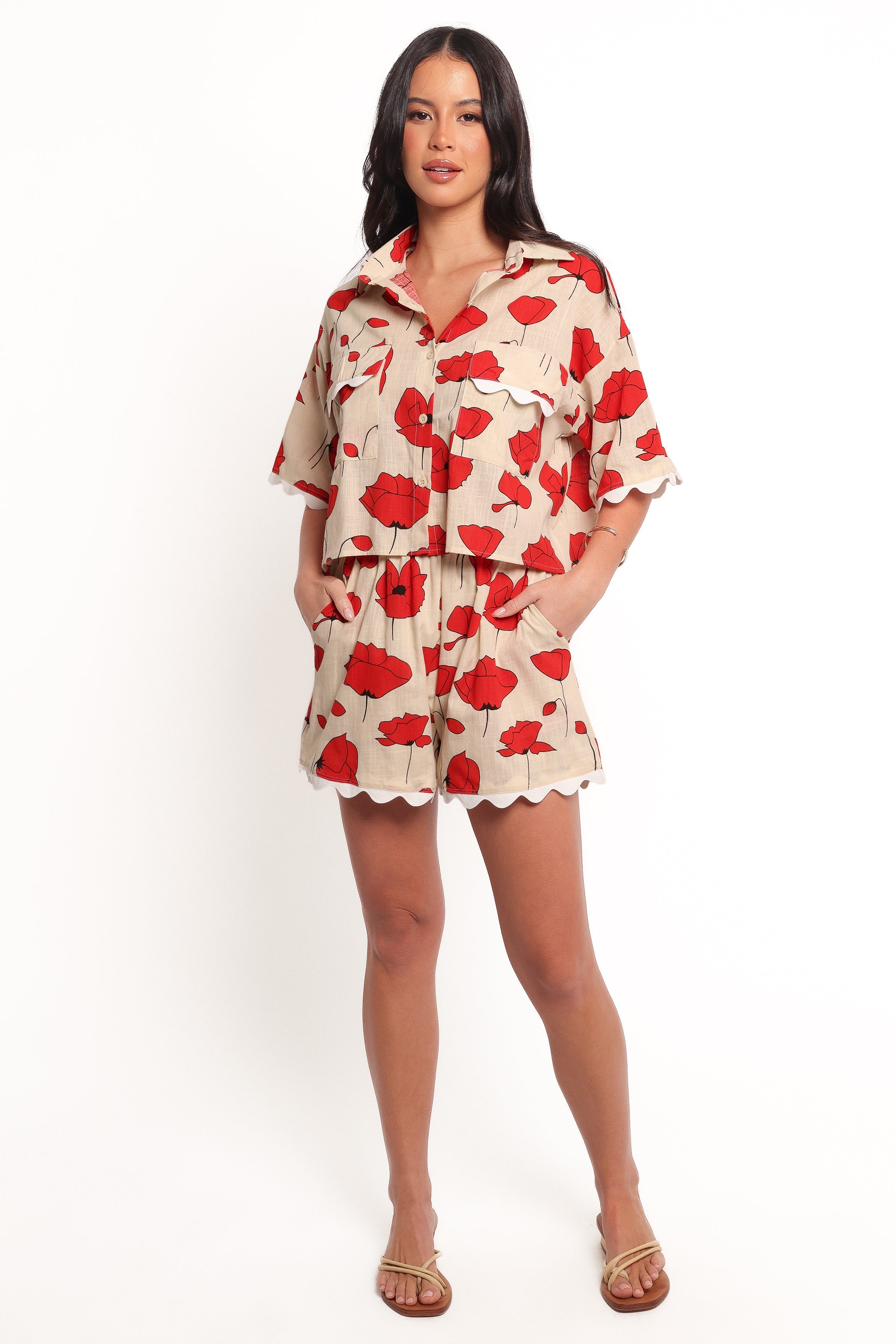 Sallio Short Set - Red Beige Poppy