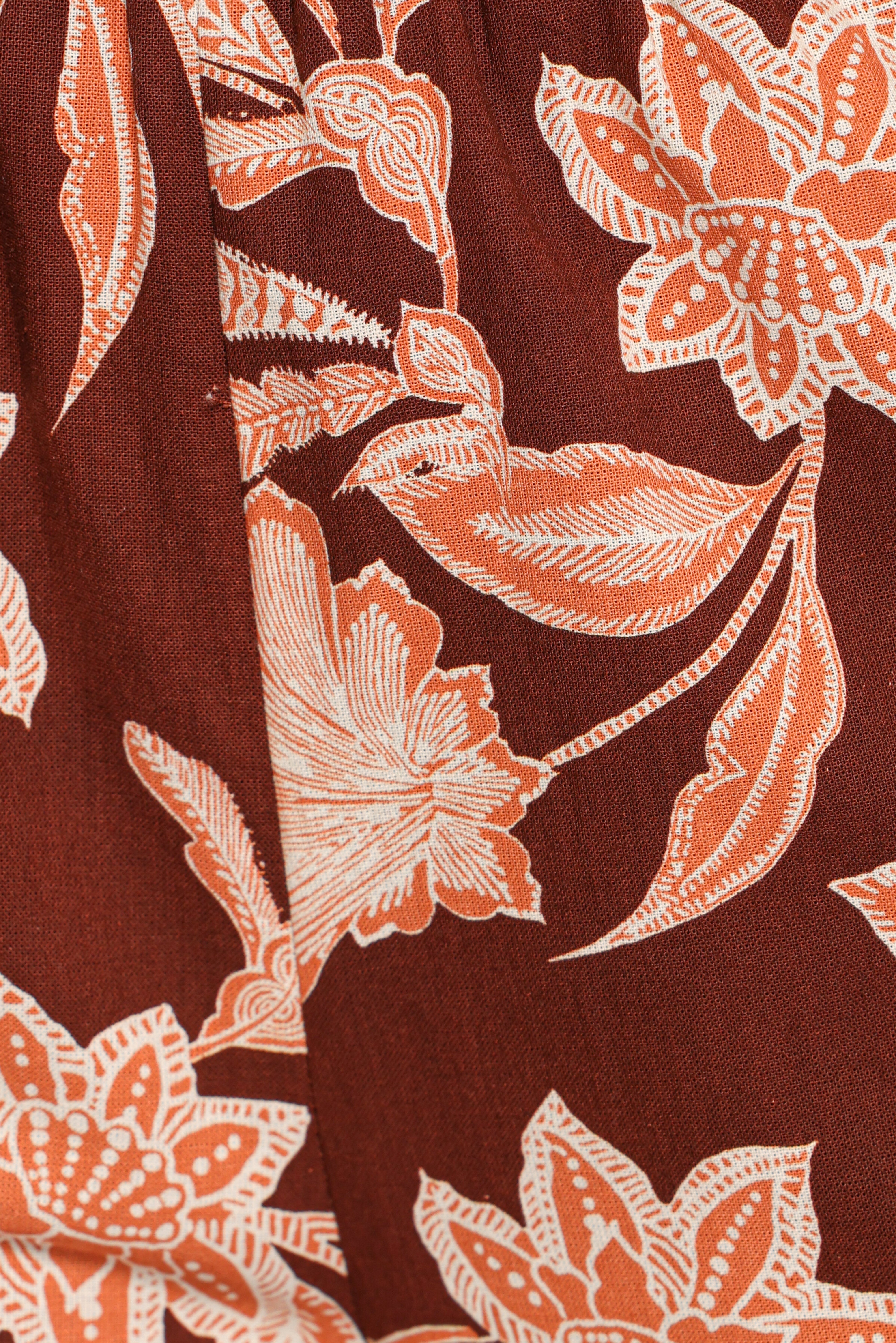 Samira Wide Leg Pant - Orange Floral