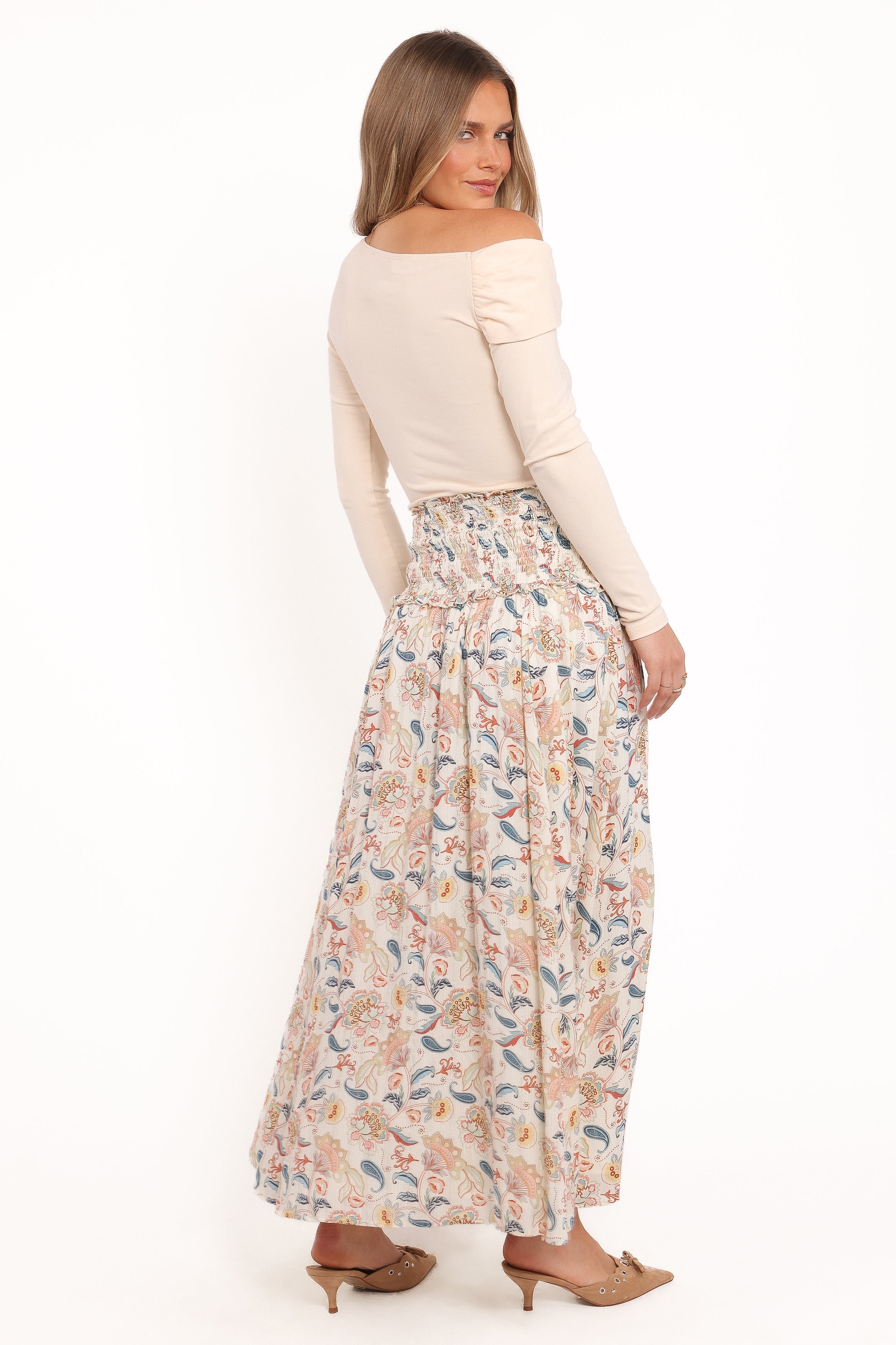 Seana Shirred Waist Maxi Skirt - Paisley