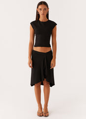 Shes A Lady Midi Skirt - Black