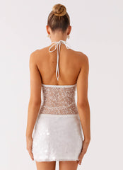 Shelly Halter Top - White