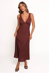 Shyla Midi Dress - Brown