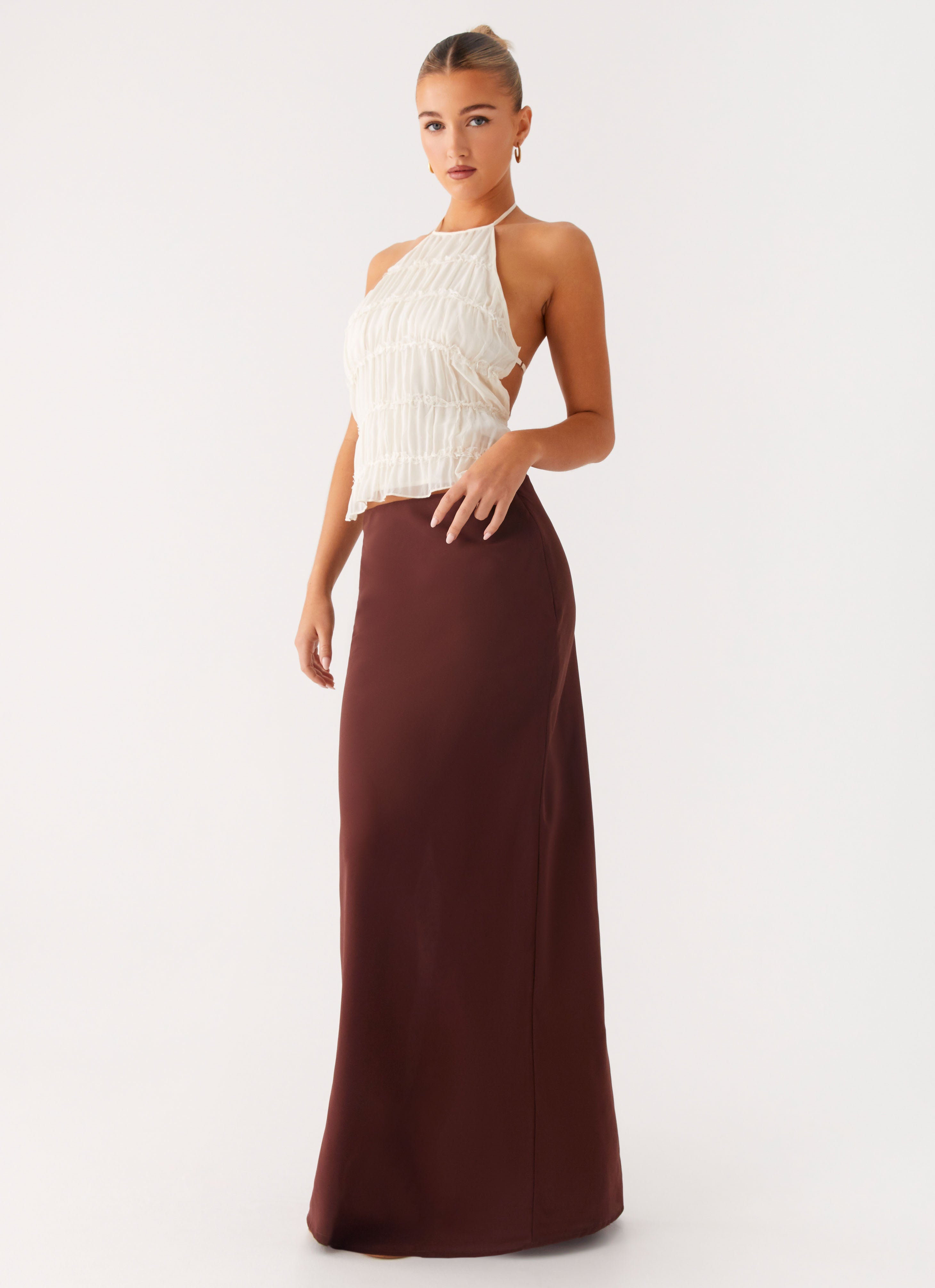 Sienna Sunset Maxi Skirt - Chocolate