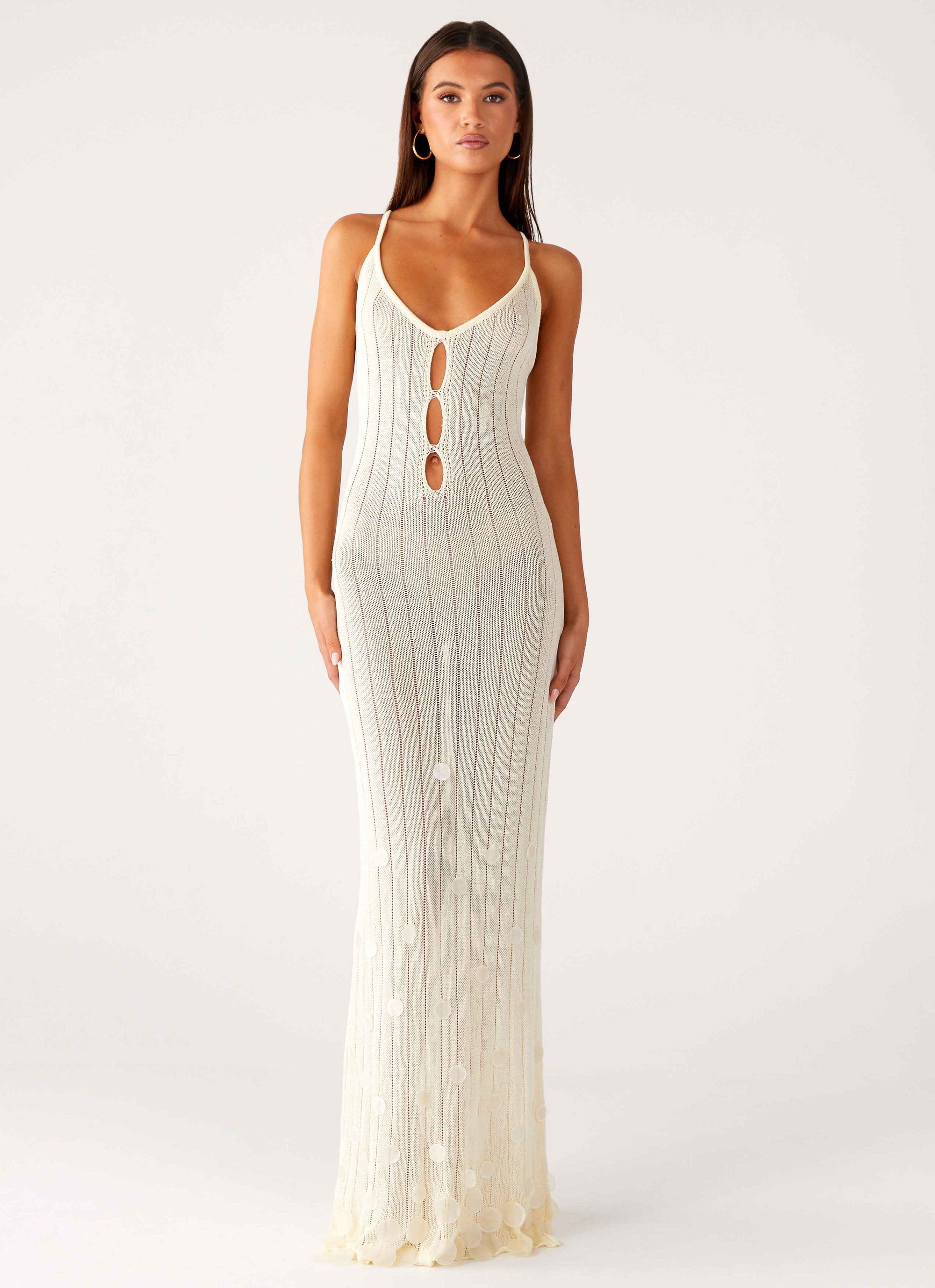 Siren Song Crochet Maxi Dress - Ivory