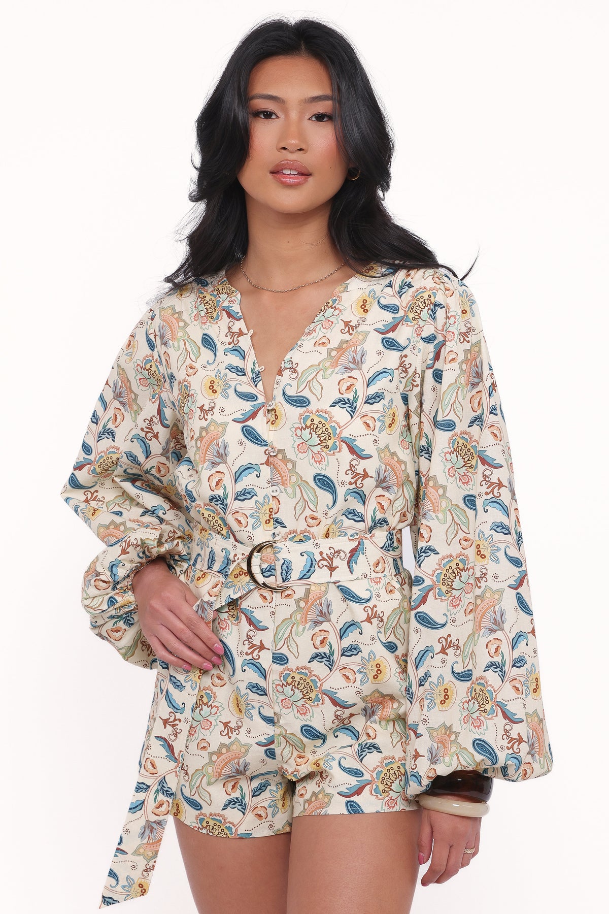 Soul Belted Romper - Paisley