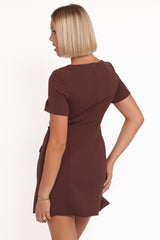 Tanis Mini Dress - Brown