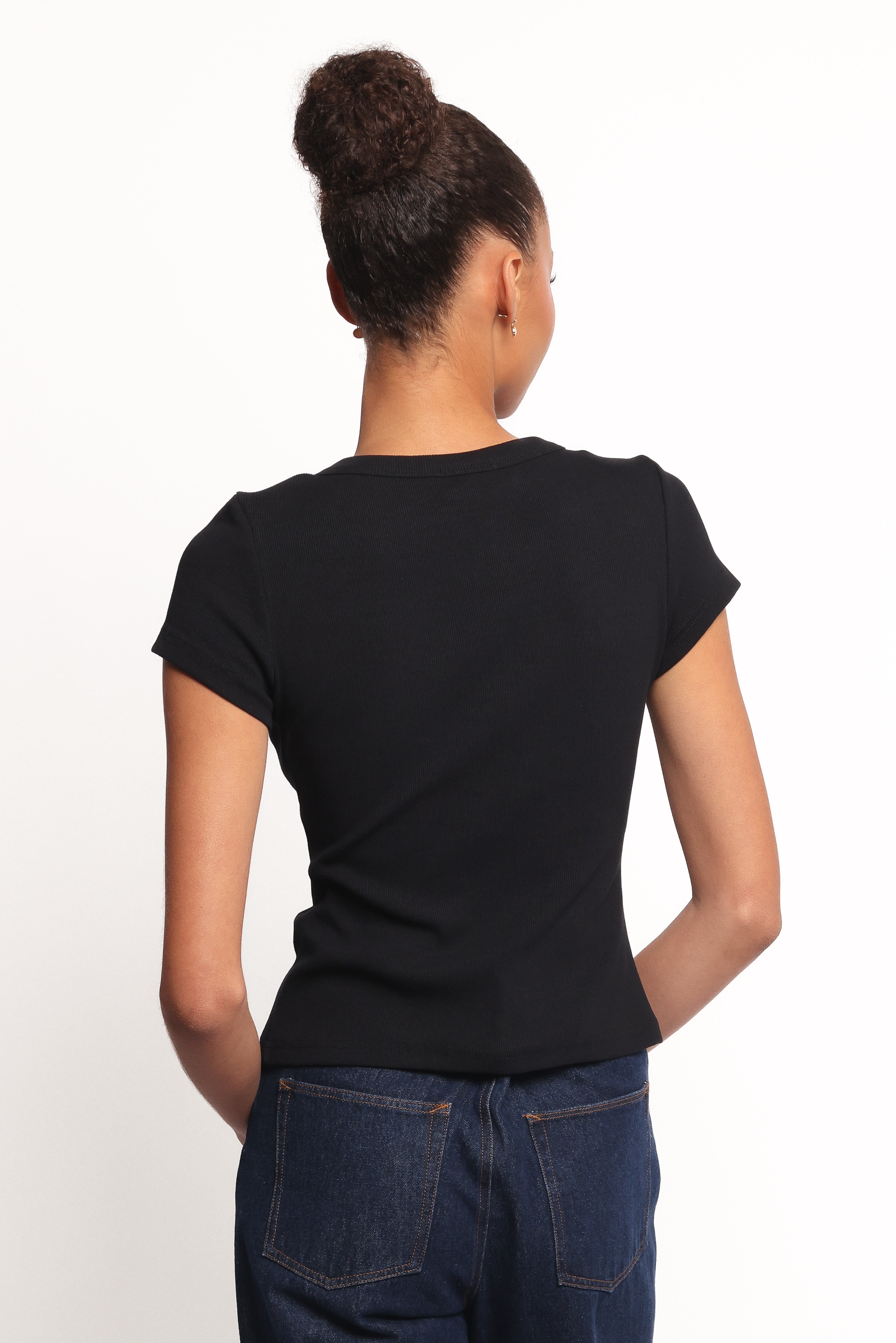 Tylarah Short Sleeve Cardigan Top - Black