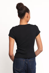 Tylarah Short Sleeve Cardigan Top - Black