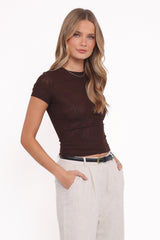 Vivian Mesh Tee - Brown
