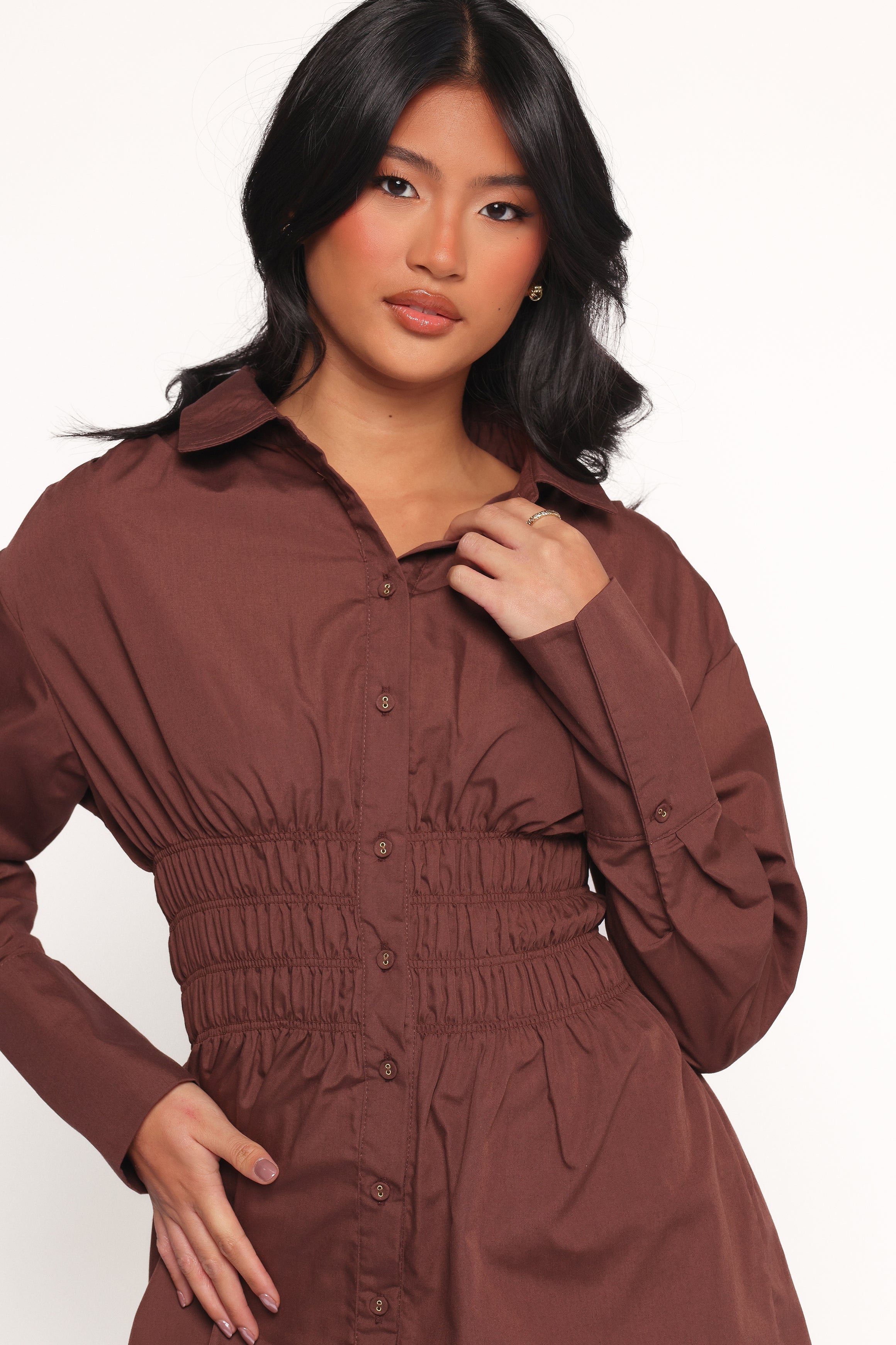 Wallace Mini Dress - Chocolate