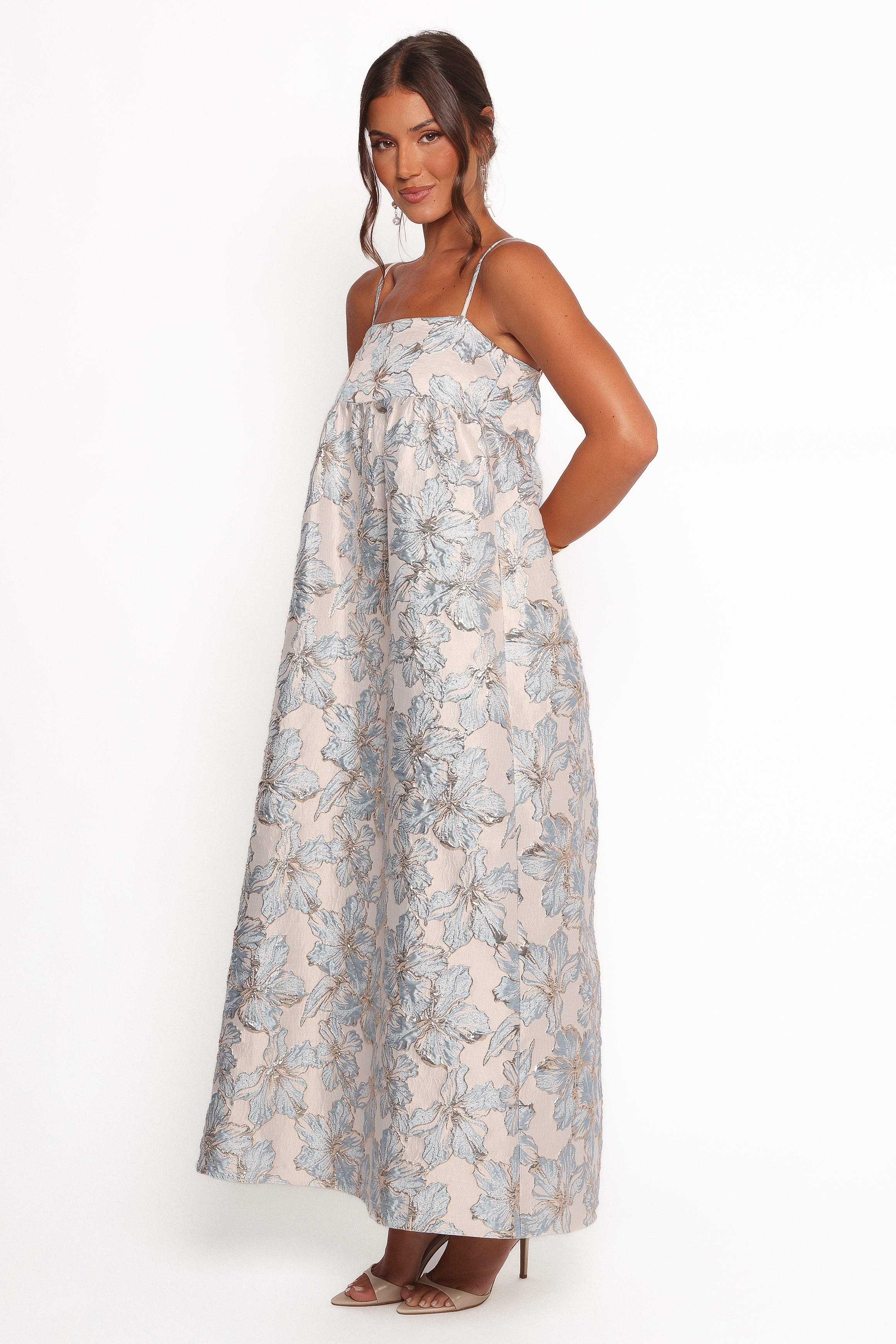 Yasmine Maxi Dress - Baby Blue Floral