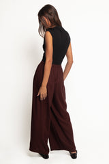Zane Tie Waist Pant - Chocolate