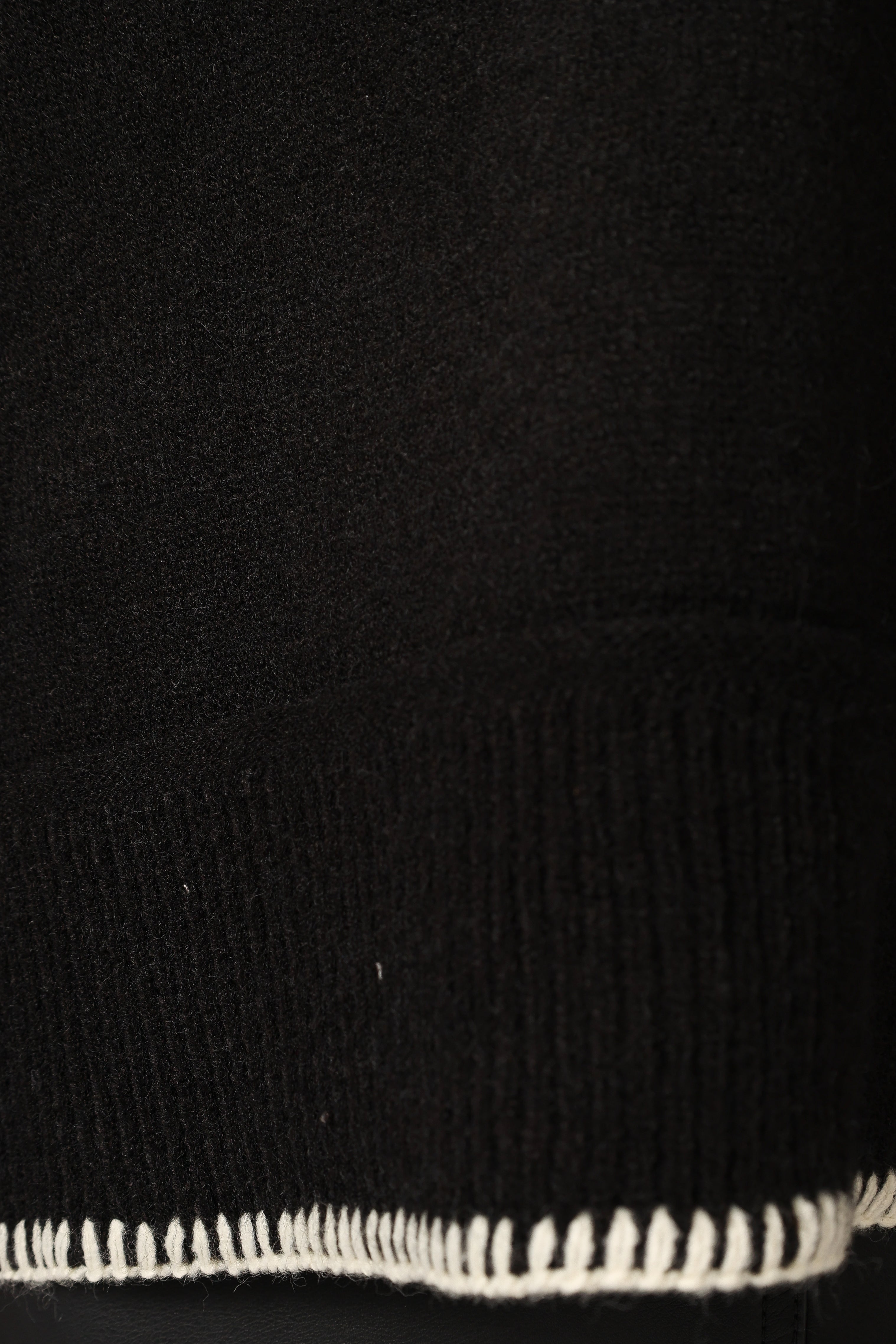 Elise Contrast Hem Knit Sweater - Black