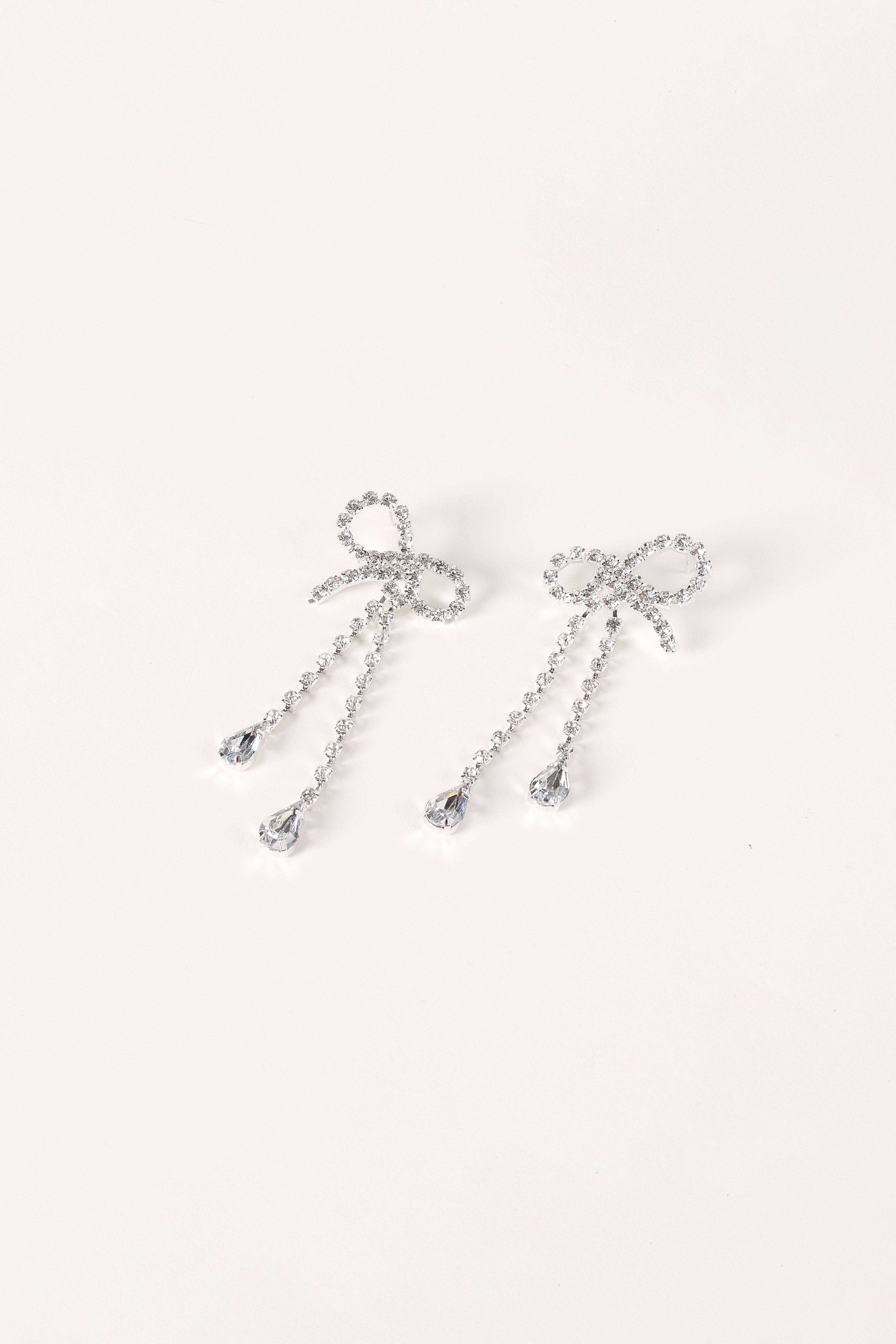 Ainsley Bow Earrings - Silver