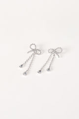 Ainsley Bow Earrings - Silver