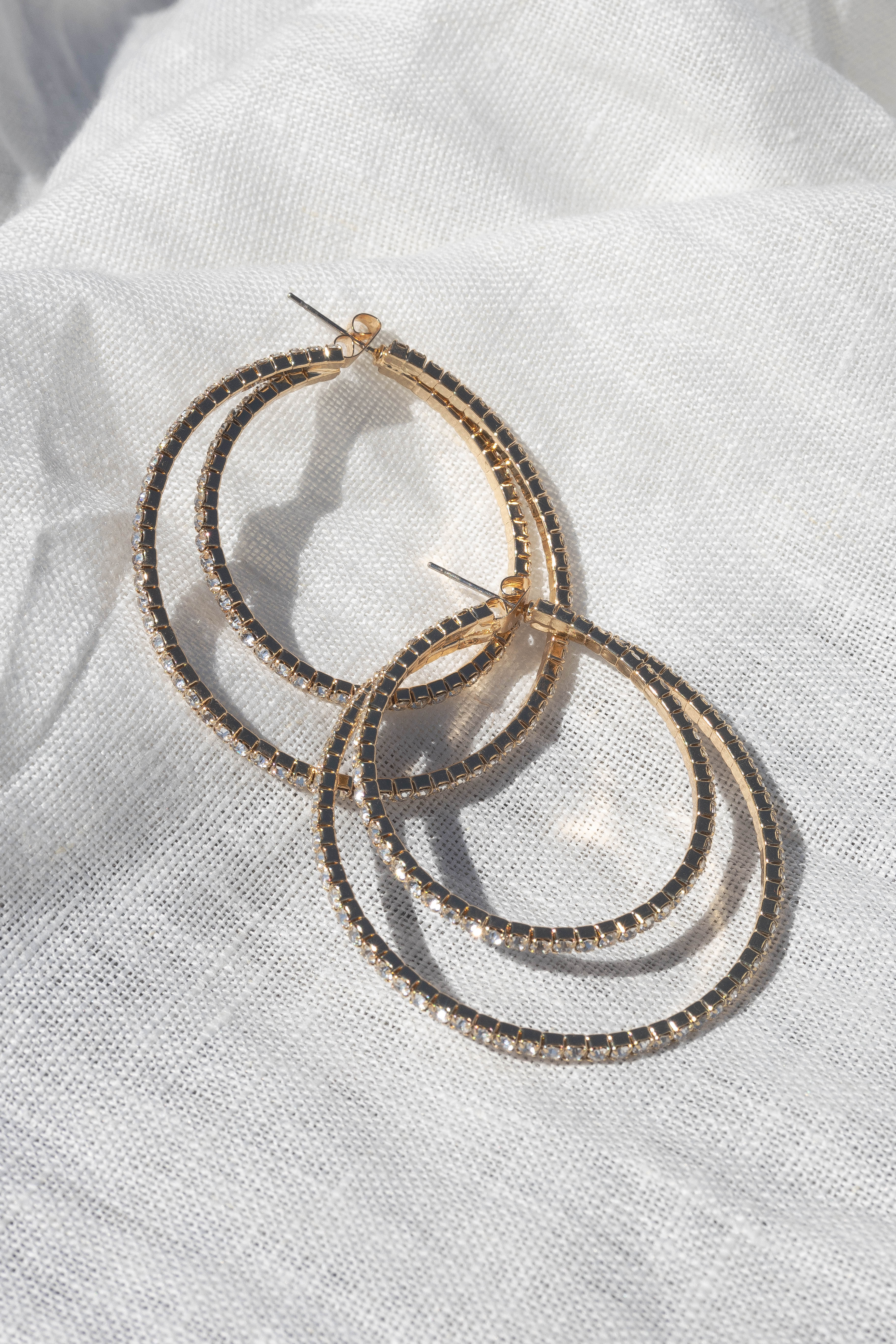 Dancer Double Hoop Earrings - Gold