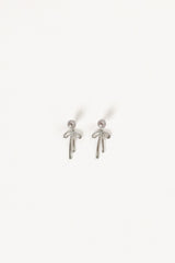 Elena Bow Earrings - Silver
