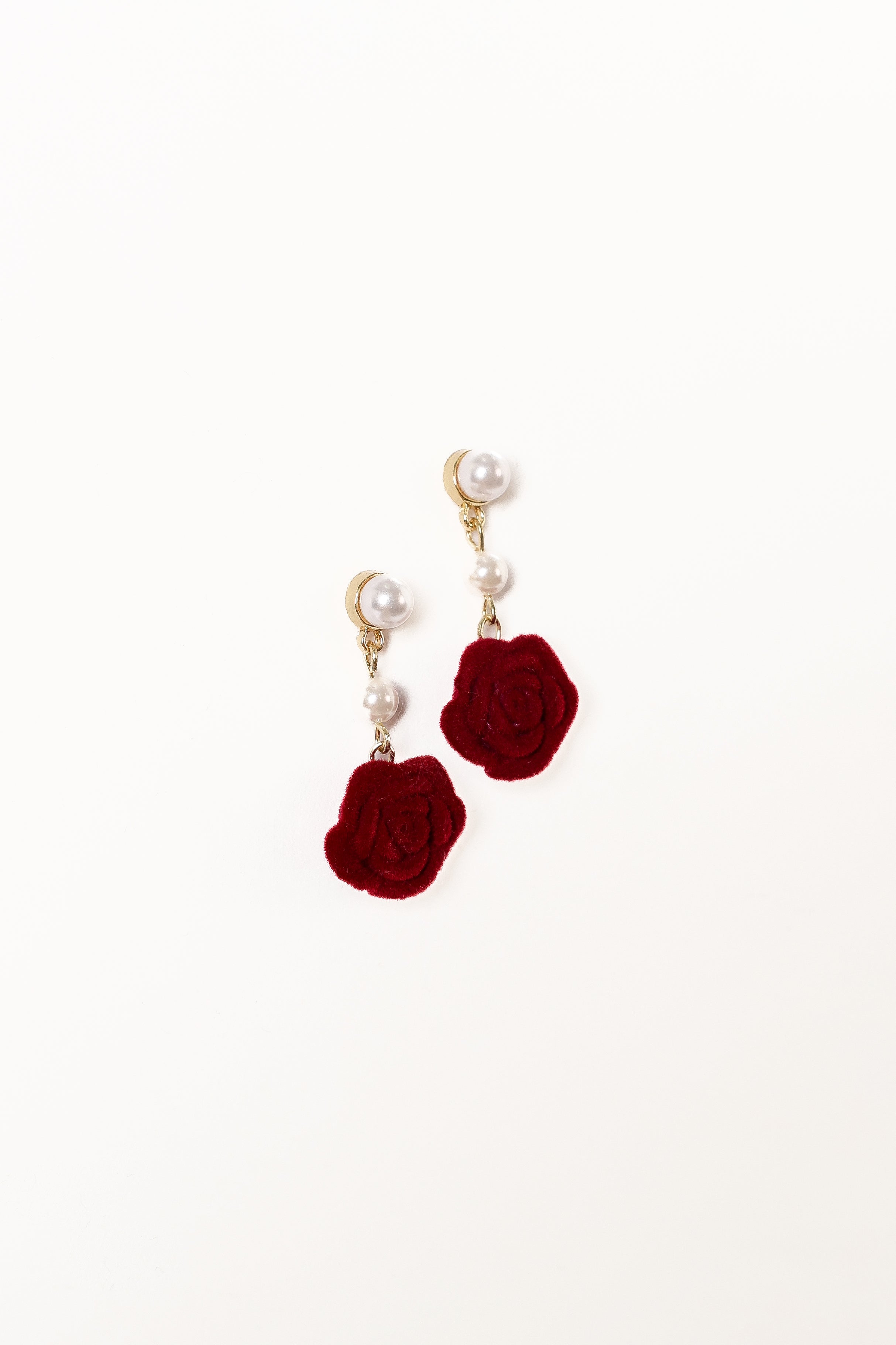 Gema Rose Earrings - Gold Red