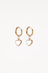 Joree Heart Hoop Earrings - Gold