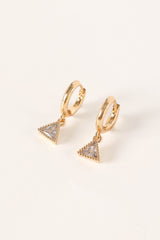 Regina Triangle Drop Earrings - Gold