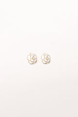 Reina Flower Earrings - Gold White