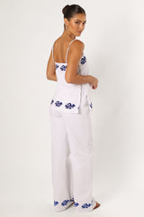 Amalia Pant - White Blue