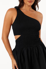 Allison One Shoulder Mini Dress - Black