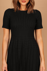 Audrina Knit Midi Dress - Black