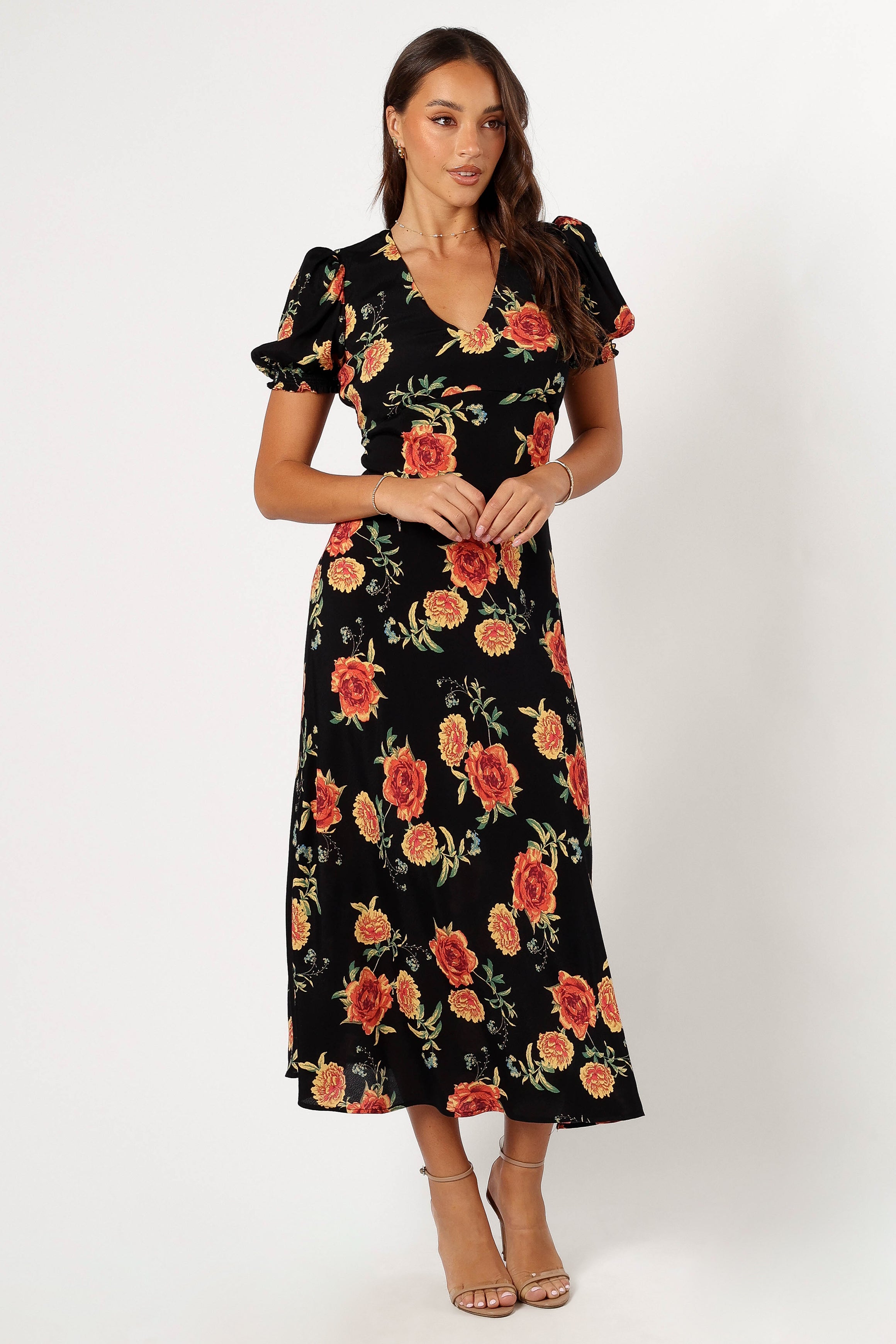 Christine Midi Dress - Sunset Floral