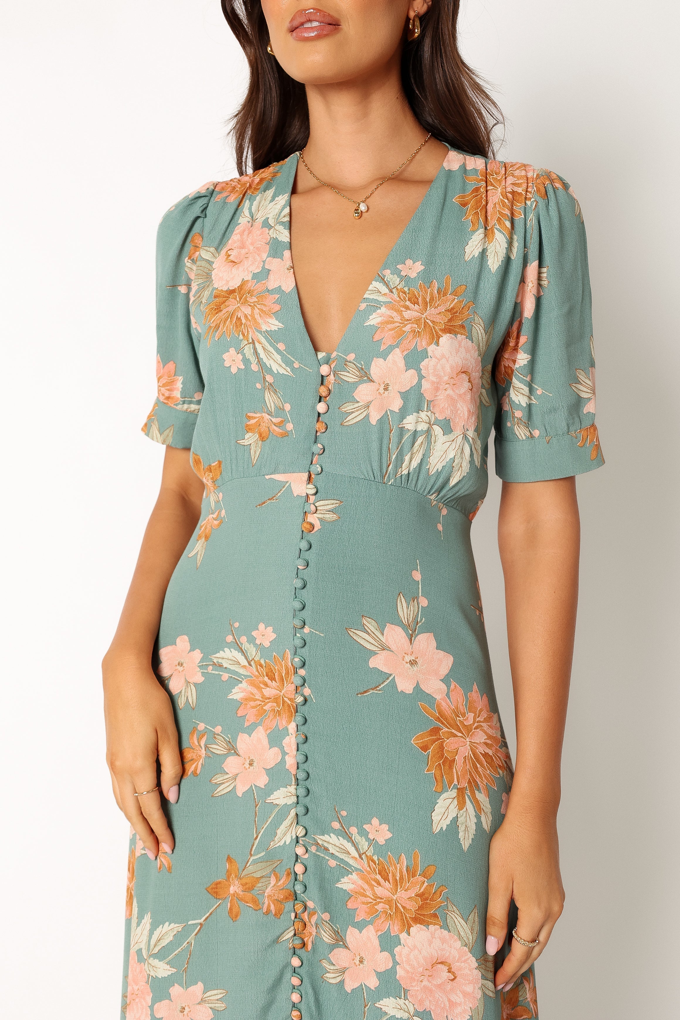 Frampton Midi Dress - Blue Floral