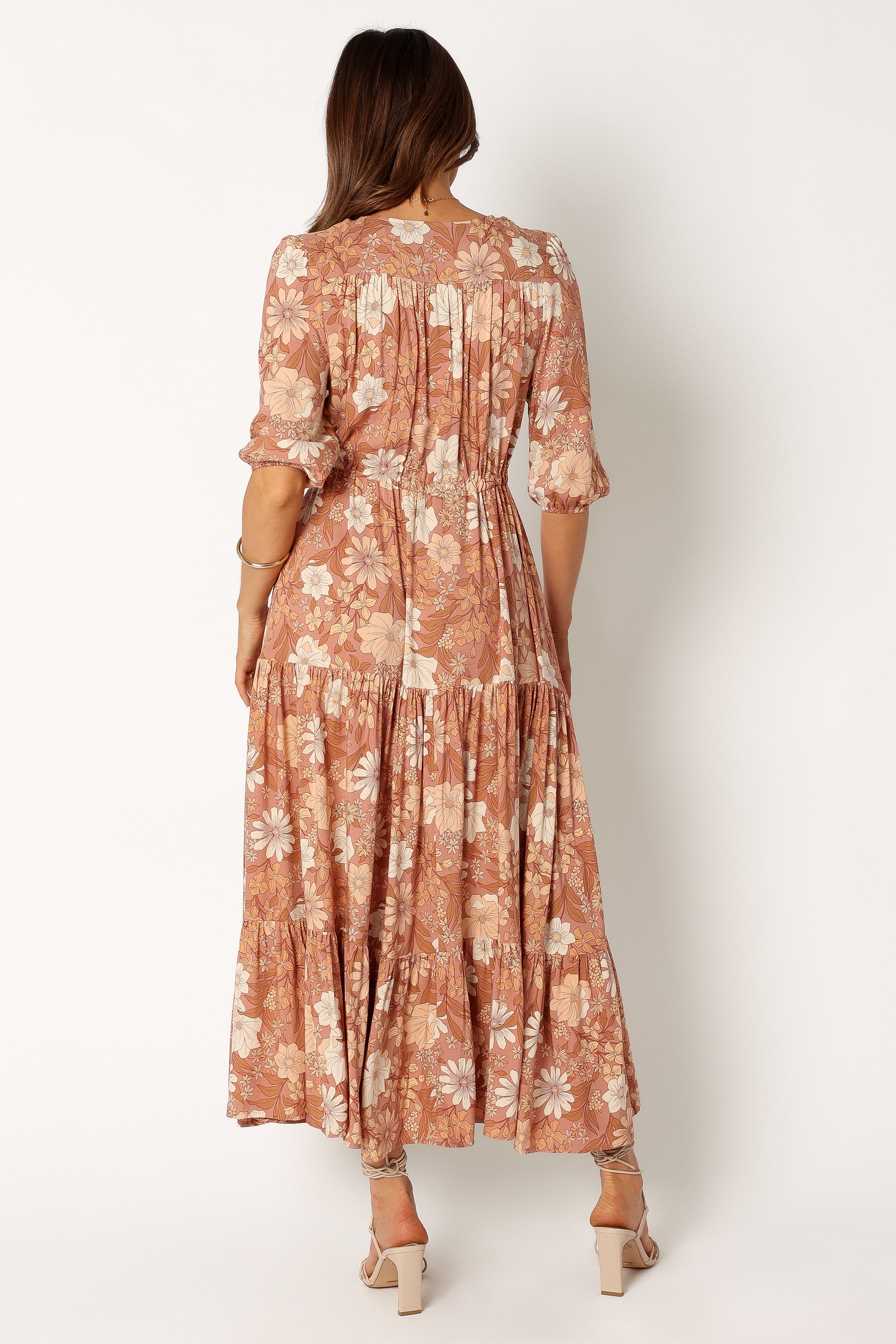 Kelda Dress - Tan Floral