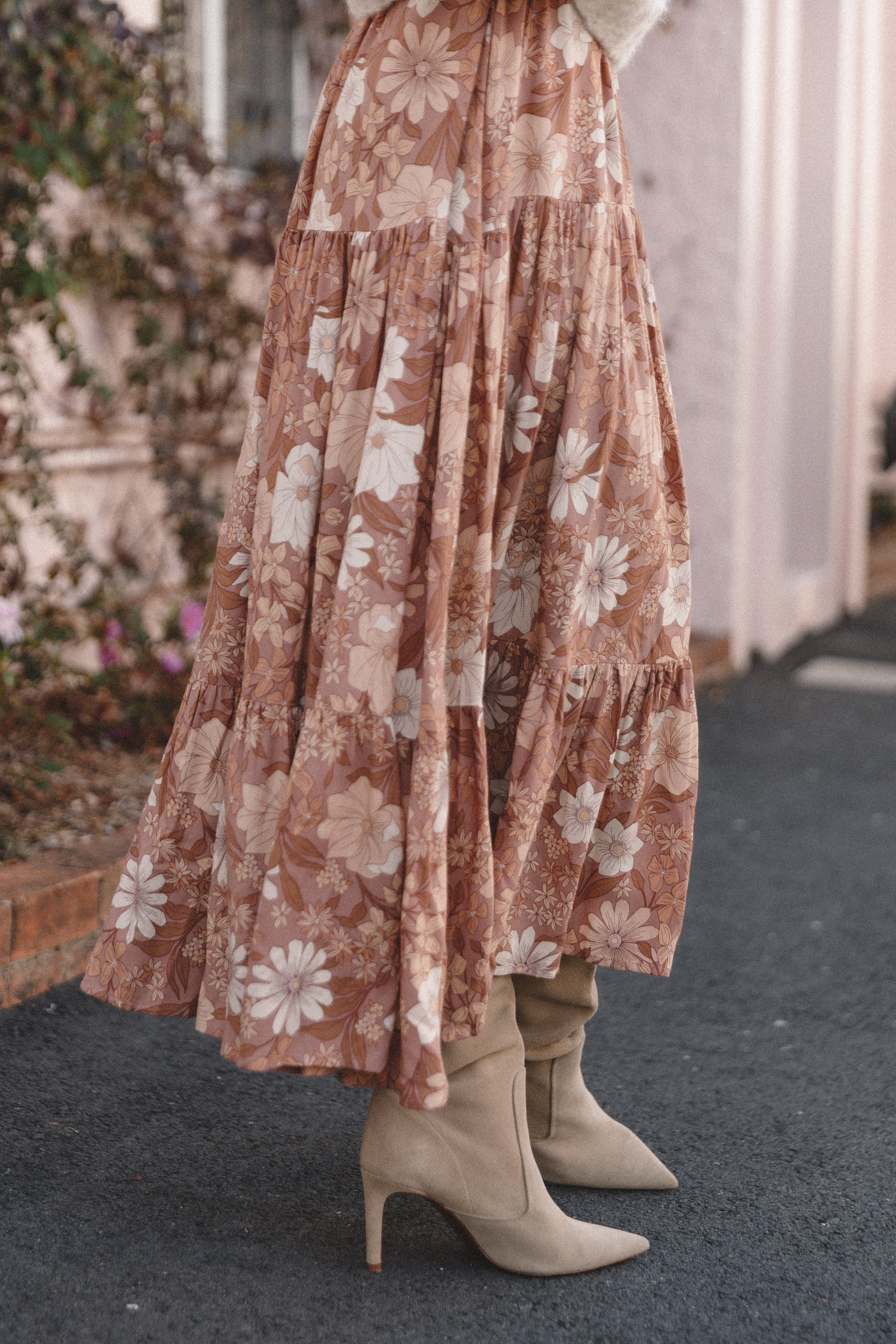 Kelda Dress - Tan Floral