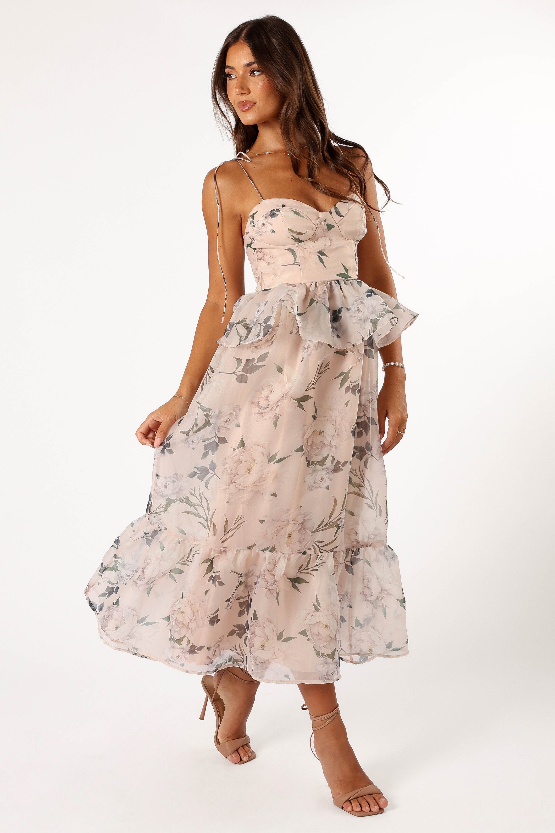 Kennie Midi Dress - Pink Floral