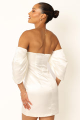 Nisha Strapless Mini Dress - White