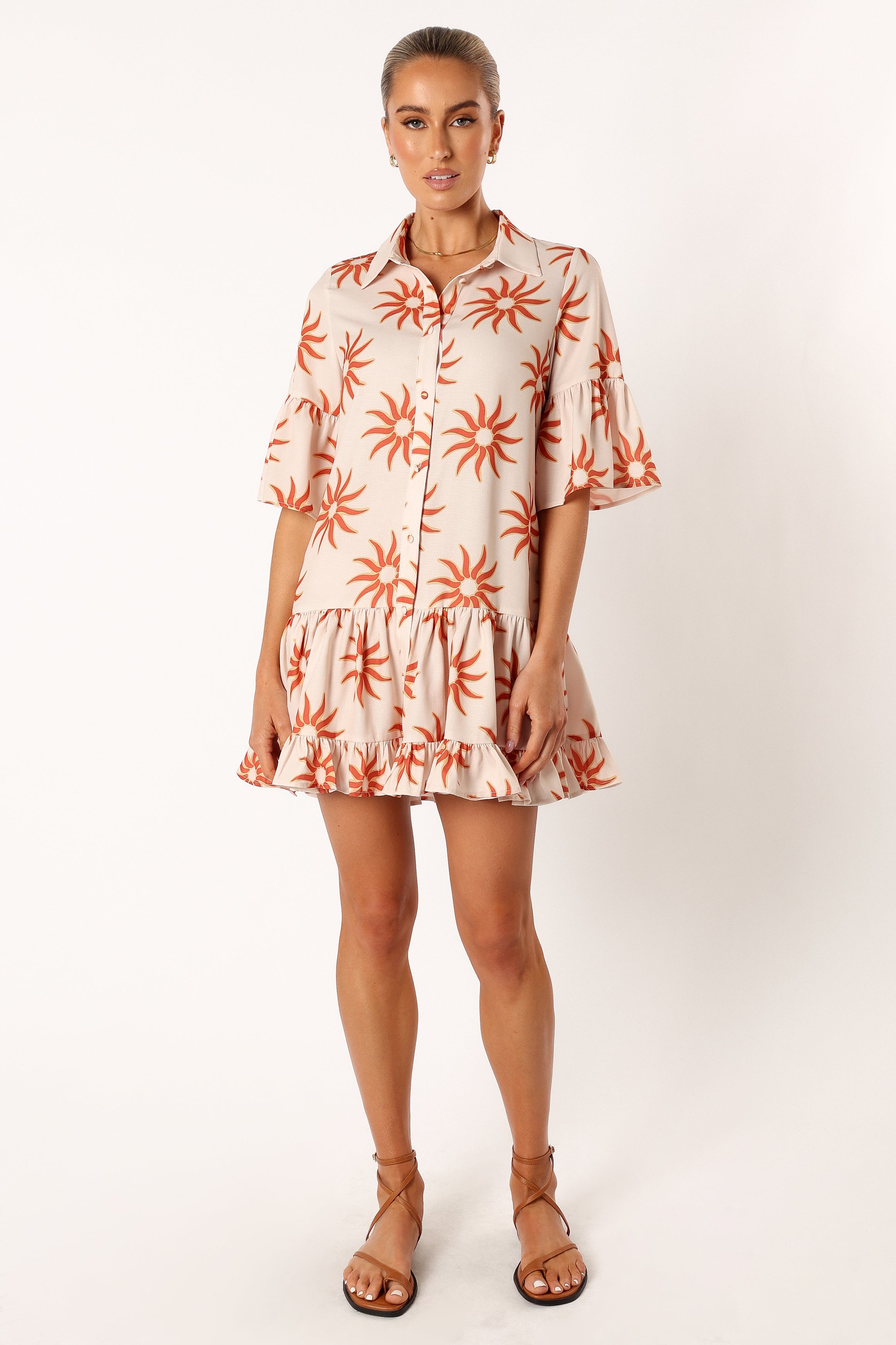 Ren Long Sleeve Mini Dress - Soleil