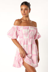 Rocco Off Shoulder Mini Dress - Pink