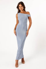 Sebastian Off Shoulder Maxi Dress - Blue