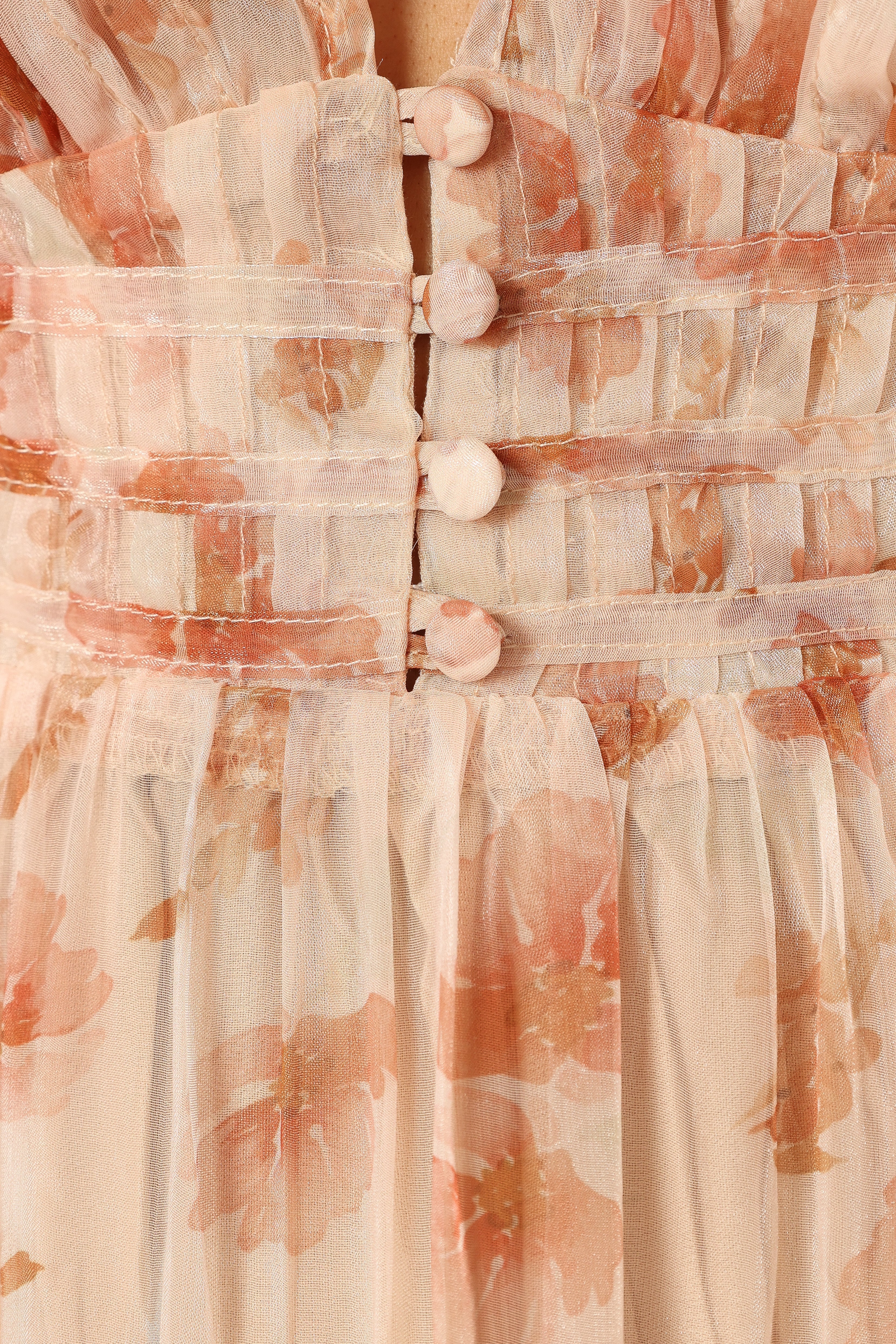 Wendi Ruffle Dress - Dark Peach Floral