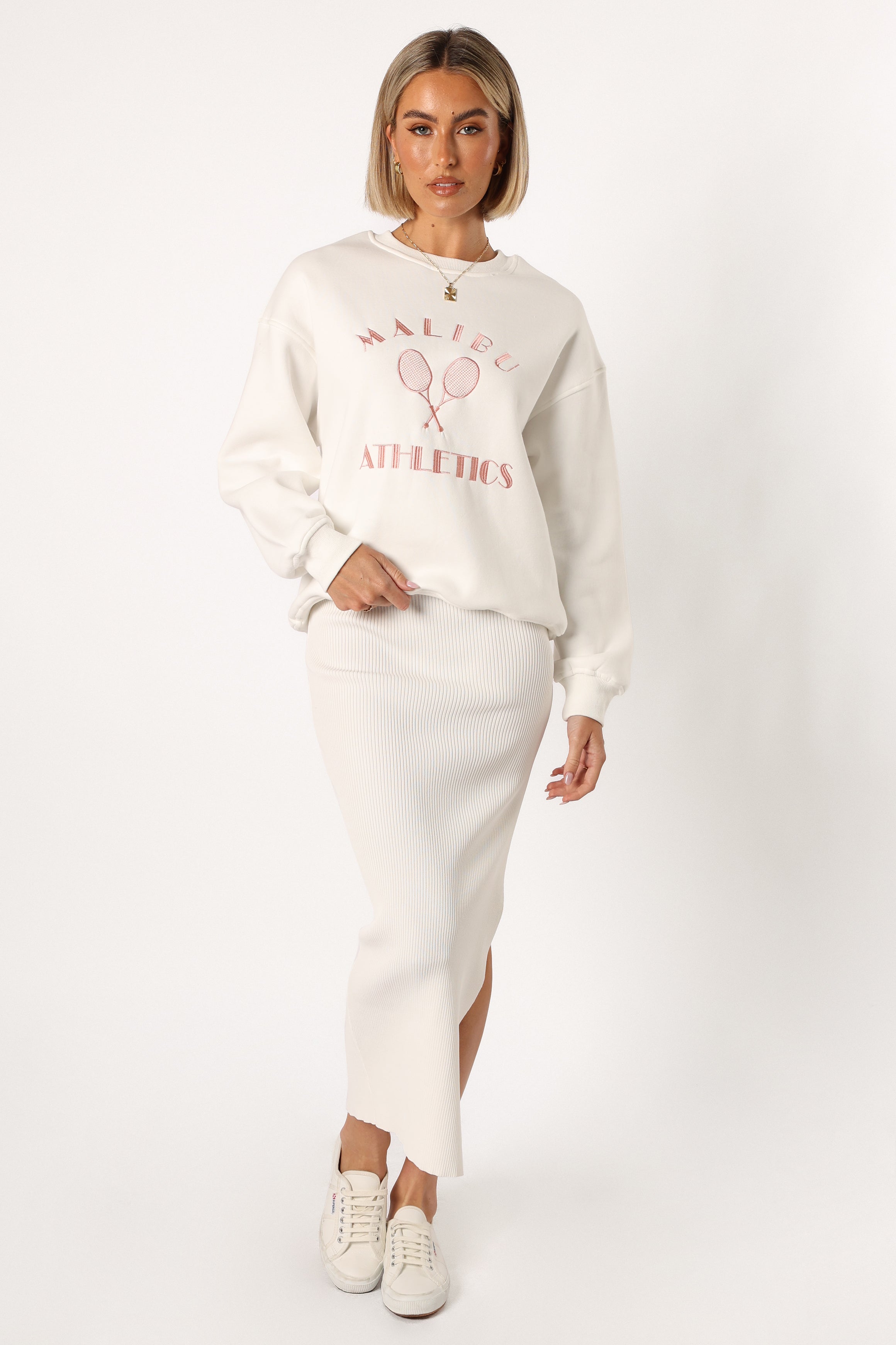Cielo Malibu Athletics Sweatshirt - White