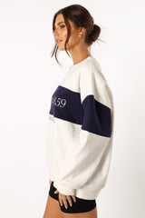 Portland Colorblock Oversized Sweatshirt - White Navy