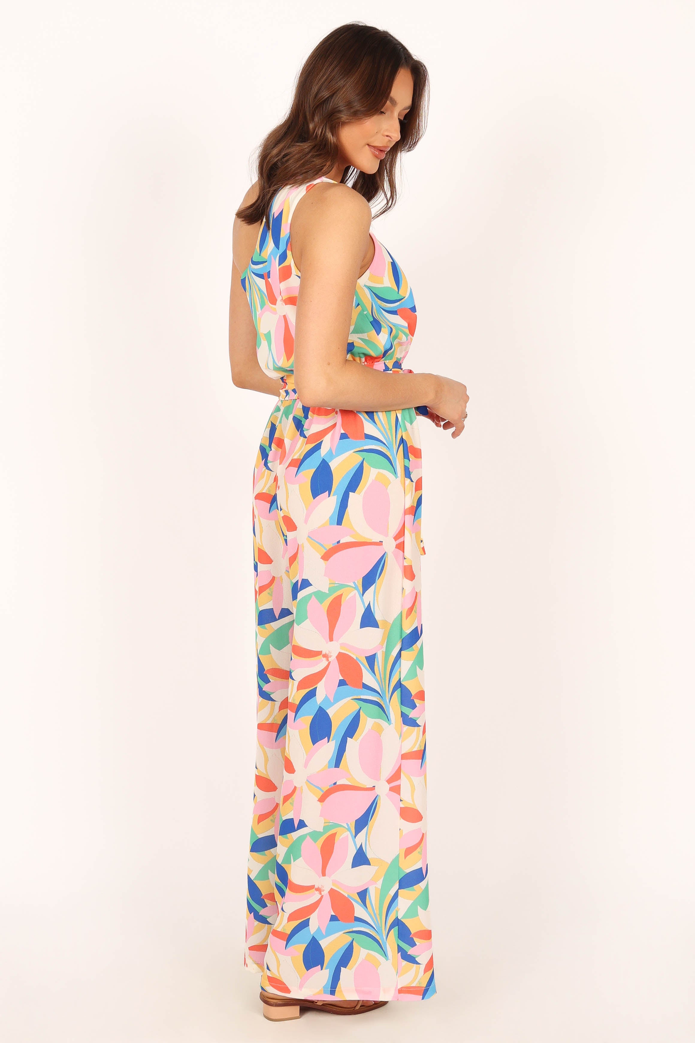 Belinda One Shoulder Jumpsuit - Floral