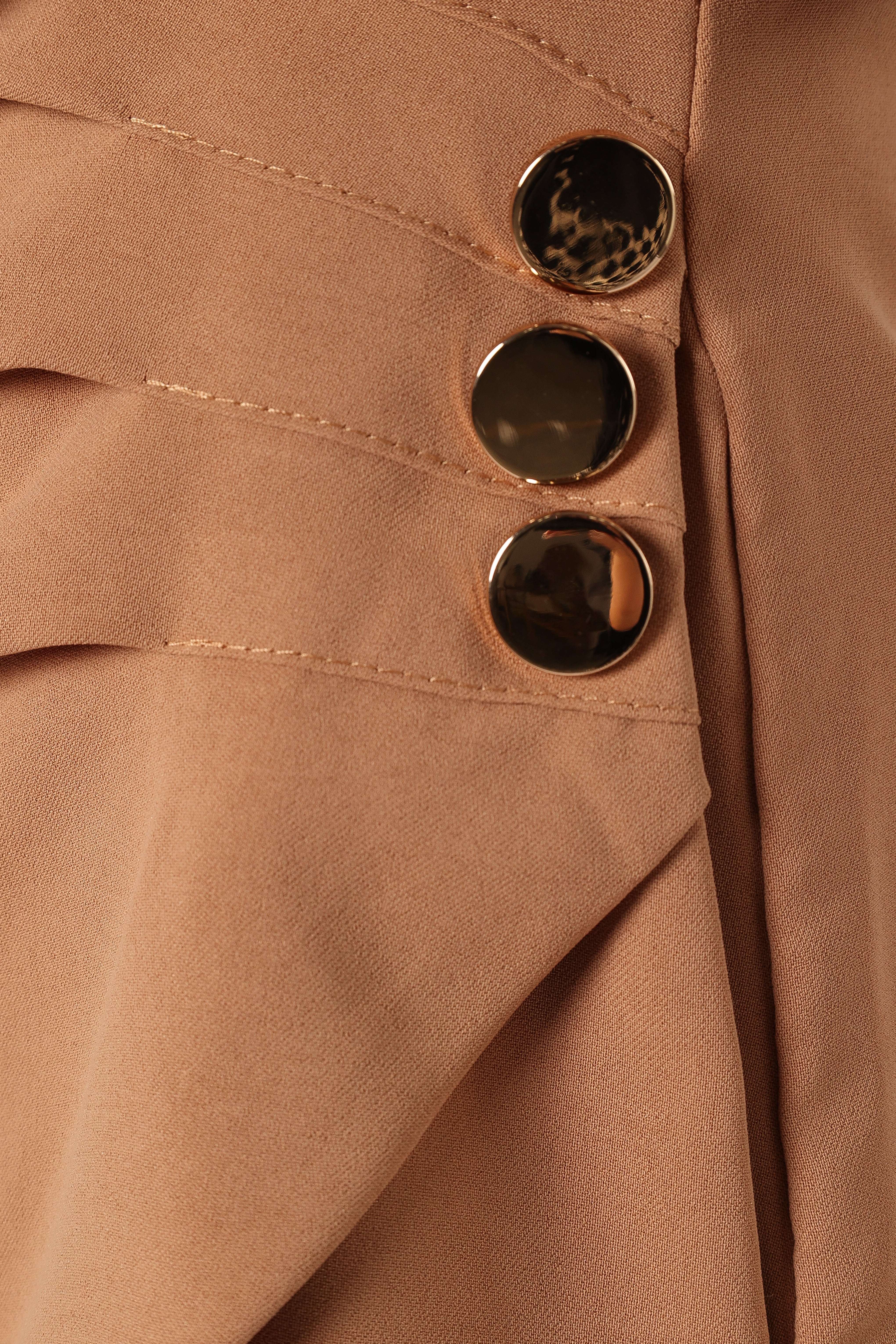 Galen Long Sleeve Romper - Mocha