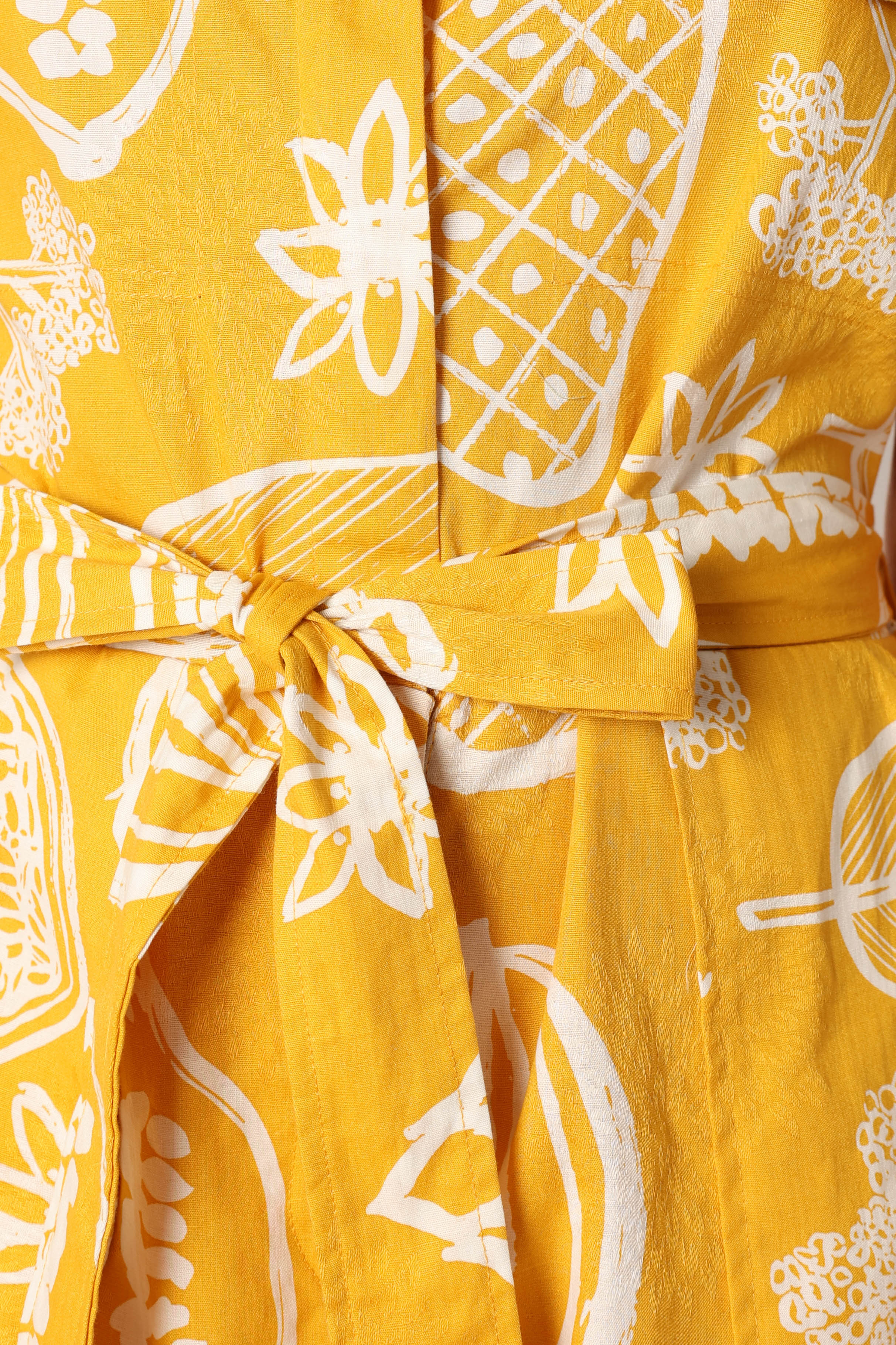 Georgina Tie Waist Romper - Yellow